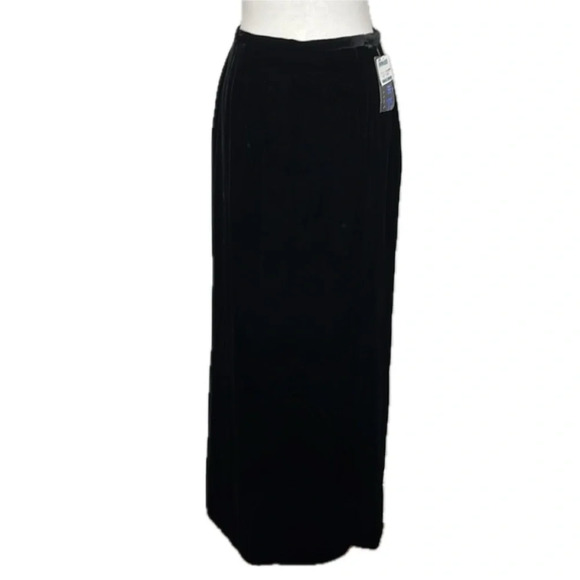 Kay Unger Black Velvet Maxi Skirt Sz 6 No Slit Grunge Whimsigoth Elegant 90s - Picture 1 of 12